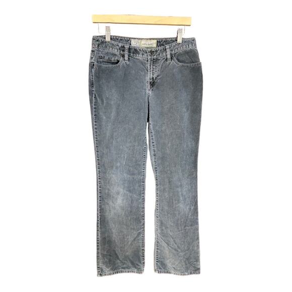 LOFT Pants - Ann Taylor LOFT Gray Curvy Boot Cut Corduroy Back Snap Pockets Size 6